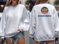 Personalised Hen Weekender Tee — white sweatshirt, front and back view