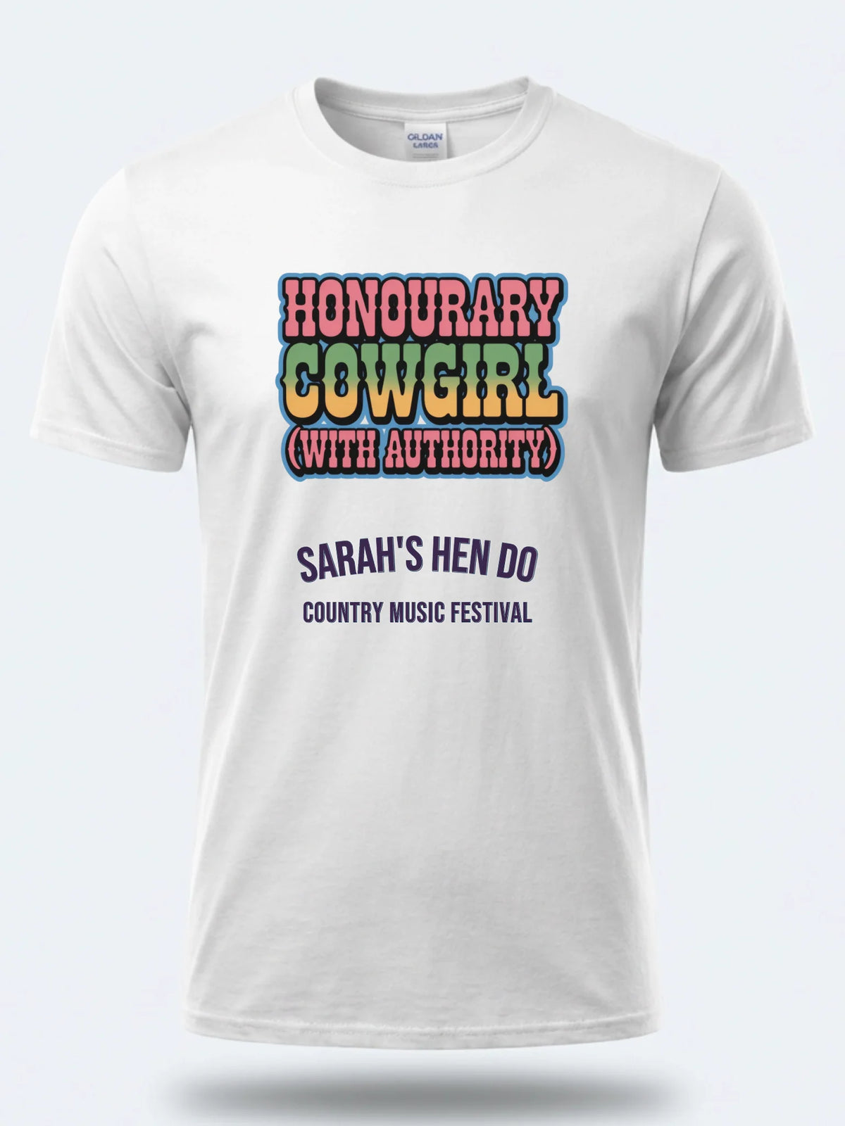 Personalised Country Weekender Tee — white tee, front view