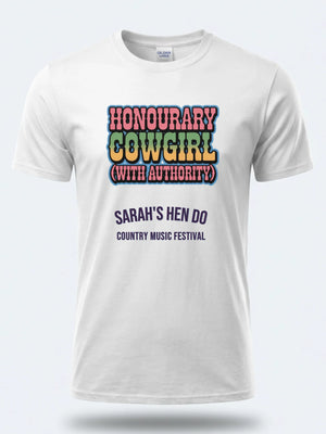 Personalised Country Weekender Tee – Honourary Cow Girl