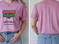 Personalised Country Weekender Tee — azalea tee, front and back view