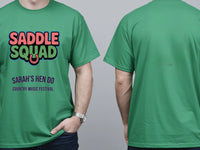 Personalised Country Weekender Tee — irish green tee, front and back view