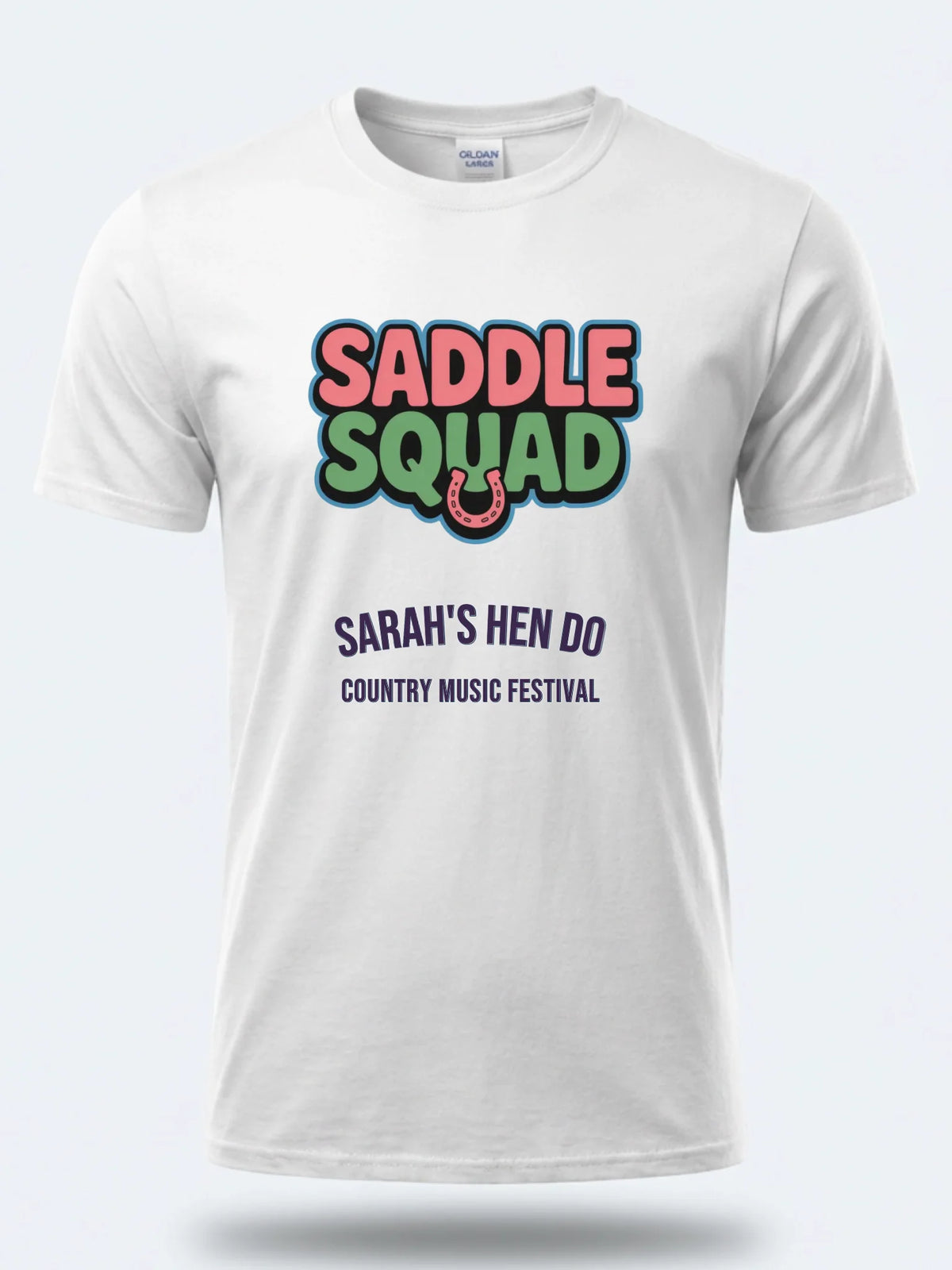 Personalised Country Weekender Tee — white tee, front view
