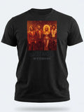 Vinyl Cover Tee — We Love the 70s Weekender Custom Photo T-Shirt — black tee, front view