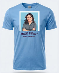 Retro Weekender Tee — Custom Travel Poster T-Shirt From Your Photo — carolina blue tee