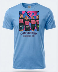 Loud Portrait Tee — Custom Pop Art T-Shirt From Your Photo — carolina blue tee