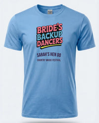 Personalised Hen Weekender Tee — carolina blue tee