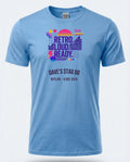 Personalised 80s Tee — carolina blue tee