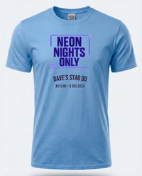 Personalised 80s Tee — carolina blue tee