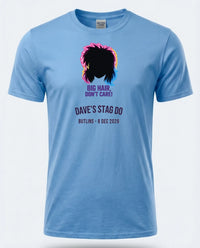 Personalised 80s Tee — carolina blue tee