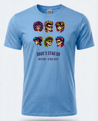 Personalised 80s Tee — carolina blue tee