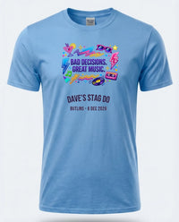 Personalised 80s Tee — carolina blue tee