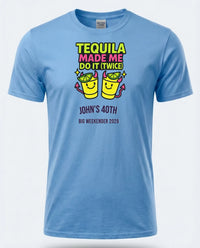 Personalised Banter Tee — carolina blue tee