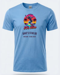 Personalised Ultimate '80s Big Weekender Tee — carolina blue tee