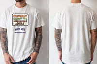 Personalised Banter Tee — natural tee, front and back view