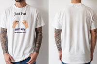 Personalised Banter Tee — natural tee, front and back view