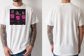 Neon Sketch Tee — Custom Neon Line Art Portrait on Black T-Shirt — natural tee, front and back view