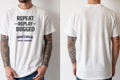 Personalised Bugged out Tee — natural tee, front and back view