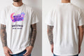 Personalised 80s Tee — natural tee, front and back view