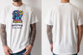 Personalised 80s Tee — natural tee, front and back view
