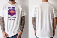 Personalised 80s Tee — natural tee, front and back view