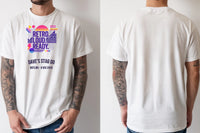 Personalised 80s Tee — natural tee, front and back view