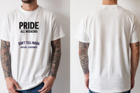 Personalised Pride Tee — natural tee, front and back view