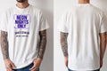 Personalised 80s Tee — natural tee, front and back view