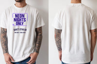 Personalised 80s Tee — natural tee, front and back view