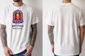 Personalised 80s Tee — natural tee, front and back view