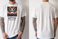 Personalised Bugged out Tee — natural tee, front and back view