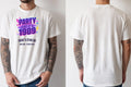 Personalised 80s Tee — natural tee, front and back view