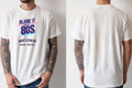 Personalised 80s Tee — natural tee, front and back view