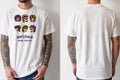 Personalised 80s Tee — natural tee, front and back view
