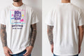 Personalised 80s Tee — natural tee, front and back view