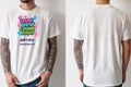 Personalised Banter Tee — natural tee, front and back view