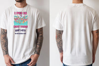 Personalised Banter Tee — natural tee, front and back view