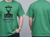 Personalised Weekender Unisex Tee — irish green tee, front and back view