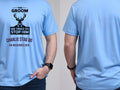 Personalised Weekender Unisex Tee — carolina blue tee, front and back view
