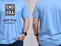 Personalised Weekender Unisex Tee — carolina blue tee, front and back view