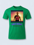 Sunset Set Tee — We Love Ibiza Weekender Custom Photo T-Shirt — irish green tee, front view