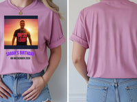 Sunset Set Tee — We Love Ibiza Weekender Custom Photo T-Shirt — azalea tee, front and back view