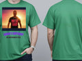 Sunset Set Tee — We Love Ibiza Weekender Custom Photo T-Shirt — irish green tee, front and back view
