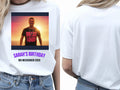 Sunset Set Tee — We Love Ibiza Weekender Custom Photo T-Shirt — white tee, front and back view