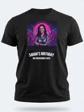 VHS Hero Tee — Ultimate 80s Weekender Custom Photo T-Shirt — black tee, front view
