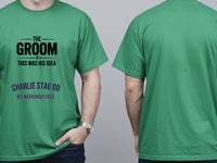 Personalised Weekender Unisex Tee — irish green tee, front and back view