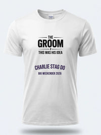 Personalised Weekender Unisex Tee — white tee, front view