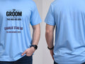 Personalised Weekender Unisex Tee — carolina blue tee, front and back view