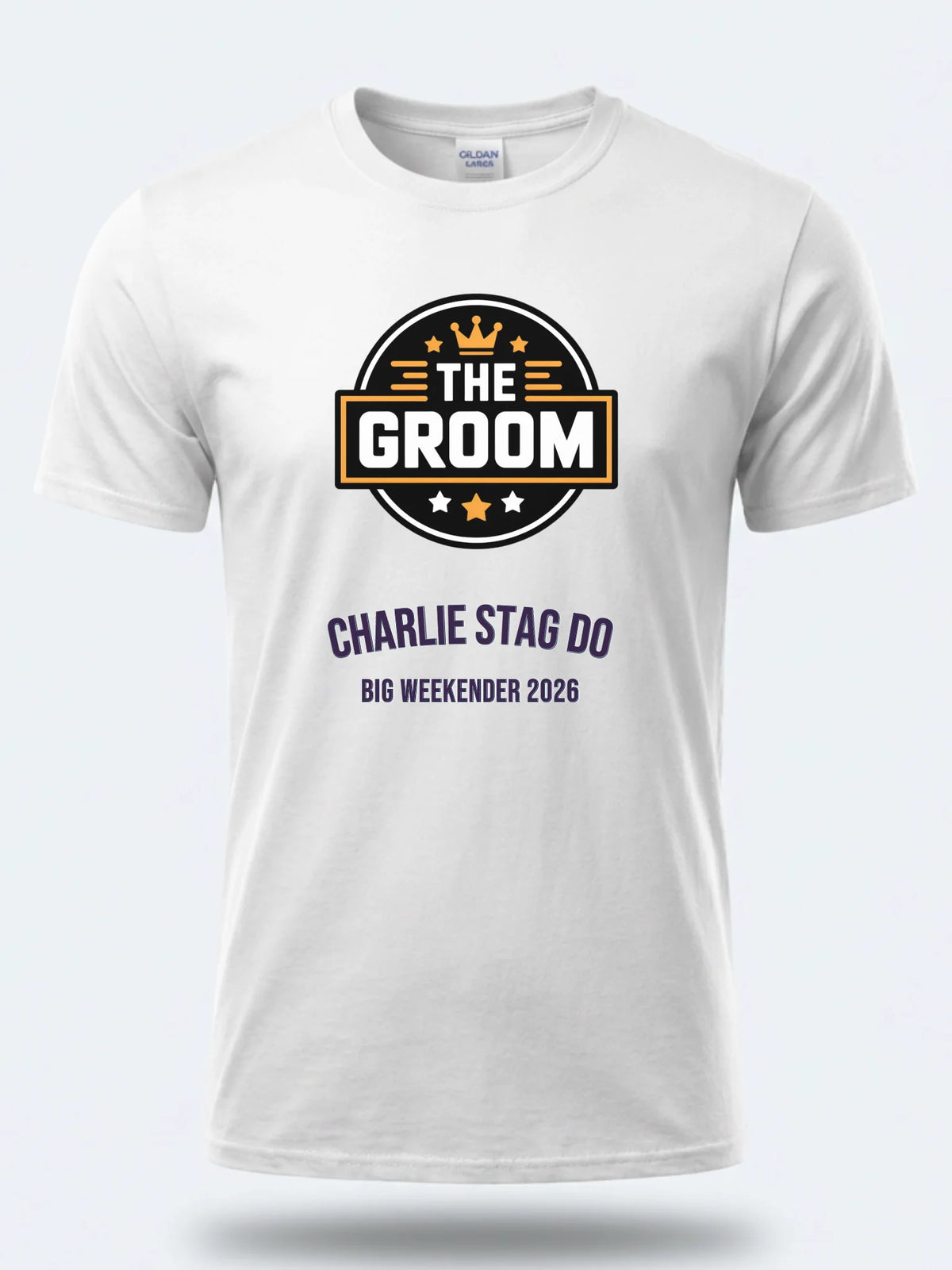 Personalised Weekender Unisex Tee — white tee, front view