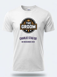 Personalised Weekender Unisex Tee — white tee, front view