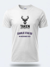 Personalised Weekender Unisex Tee — white tee, front view